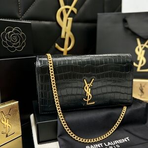 <AUTHENTIC>Bold Elegance YSL Kate Crocodile Embossed